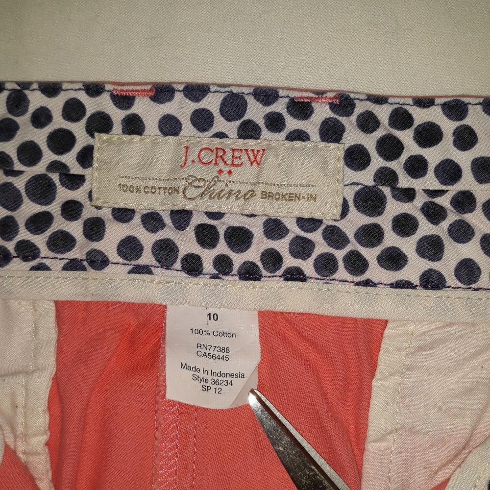 J Crew Peach colored shorts size 10 - Picture 3 of 3